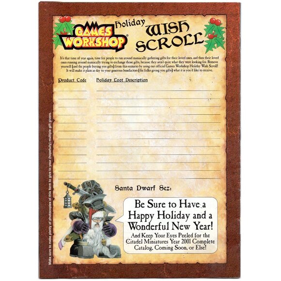 Games Workshop Citadel Miniatures 2000 Holiday Catalog Collectible Magazine 30pg - Picture 2 of 10